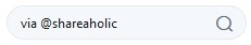 Shareaholic twitter search bar with via @shareaholic Shareaholic twitter search bar with via @shareaholic