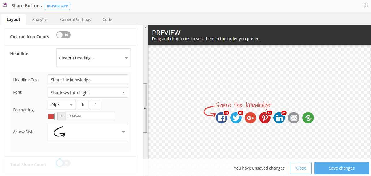 Shareaholic Share Buttons in-page static settings menu Shareaholic Share Buttons in-page static settings menu