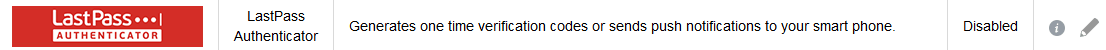 LastPass Authenticator enable screen LastPass Authenticator enable screen