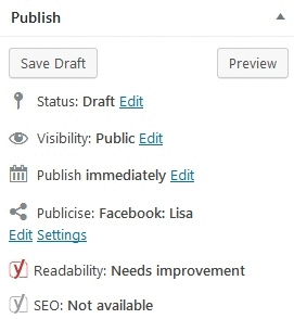 Jetpack Modules To Customize Your WordPress Blog - Publicize Publish Options Jetpack Module Publicize settings under the Publish post menu