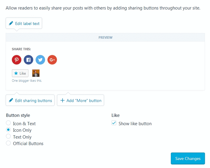Jetpack Modules To Customize Your WordPress Blog - Sharing Customize Jetpack Module Sharing settings for adding buttons, changing styles and adding Like option