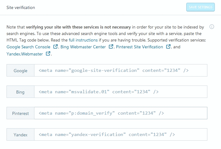 Jetpack Modules To Customize Your WordPress Blog - Site Verification Jetpack Module Site Verification settings screen