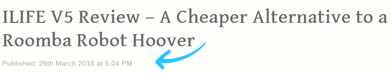 WordPress Adding Post Date Example of WordPress Post Date code showing below the title with custom css making the text a lighter grey