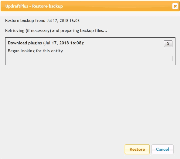 restore wordpress from backup updraftplus restore download files Updraftplus restore wordpress from backup restore screen downloading files