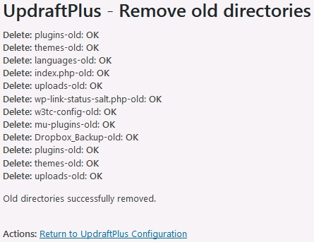 restore wordpress from backup updraftplus remove old directories completion Updraftplus restore wordpress from backup removal of old directories completion summary