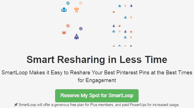 Tailwind Pinterest scheduler review - SmartLoop beta signup reserve Tailwind Pinterest app schedulers SmartLoop beta sign up page