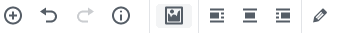 The WordPress Gutenberg editor top toolbar with contextual options based on the selected block
