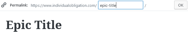 Where to edit the post permalink in the WordPress Gutenberg editor