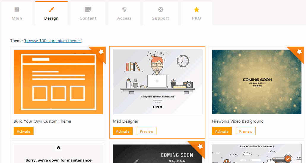 WordPress coming soon plugin Under Construction page themes for free and pro users
