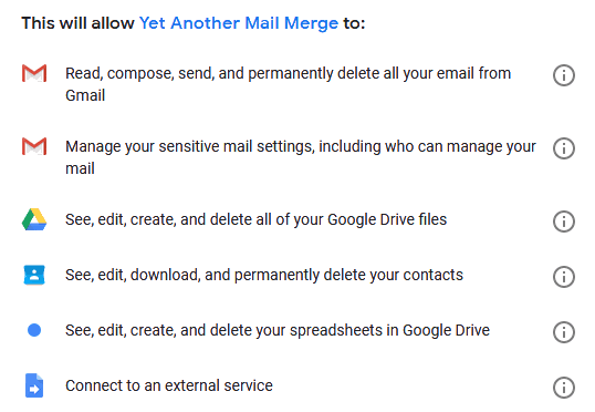 Pinterest group boards install of yet another mail merge add-on access rights confirm box