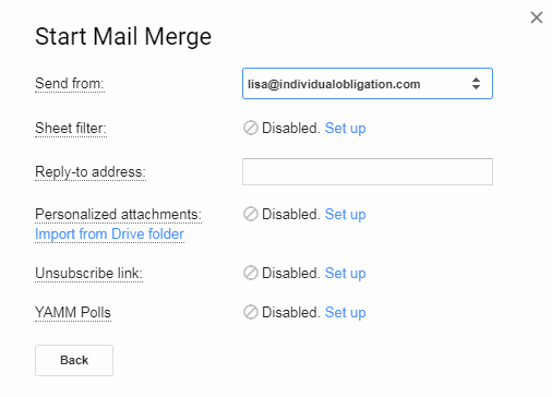 Pinterest group boards yet another mail merge add-on option to set from email address