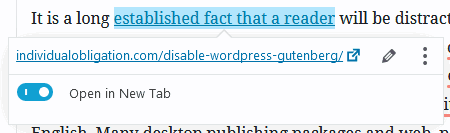 How To Write Your First Blog Post On WordPress Gutenberg Example On How To Open In New Tab On Links