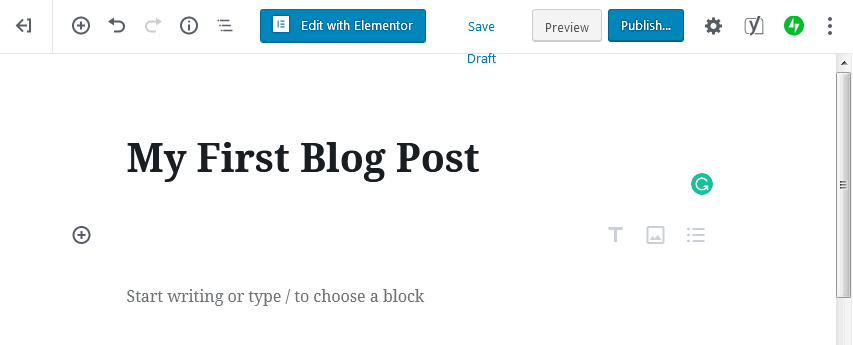 How To Write Your First Blog Post On WordPress Gutenberg Fullscreen View