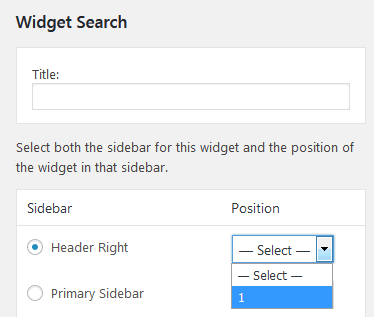 Wordpress Search Widget Set Title And Sidebar And Position On Appearance Widgets Page 2