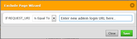 WordPress security tips to add the new exclusion of the WordPress login URL