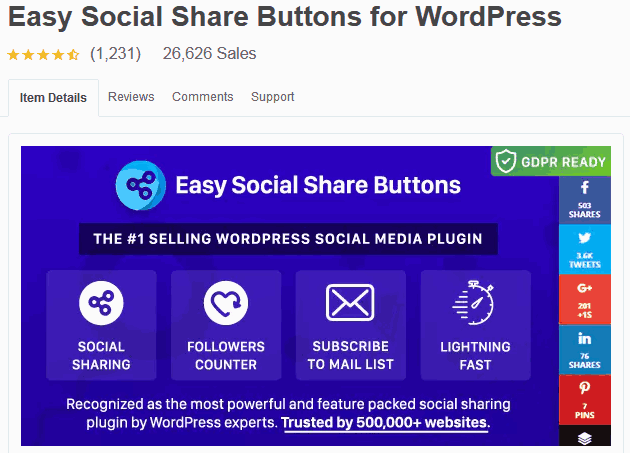 Social Media Plugin For WordPress Easy Social Share Buttons For WordPress Plugin On Codecanyon