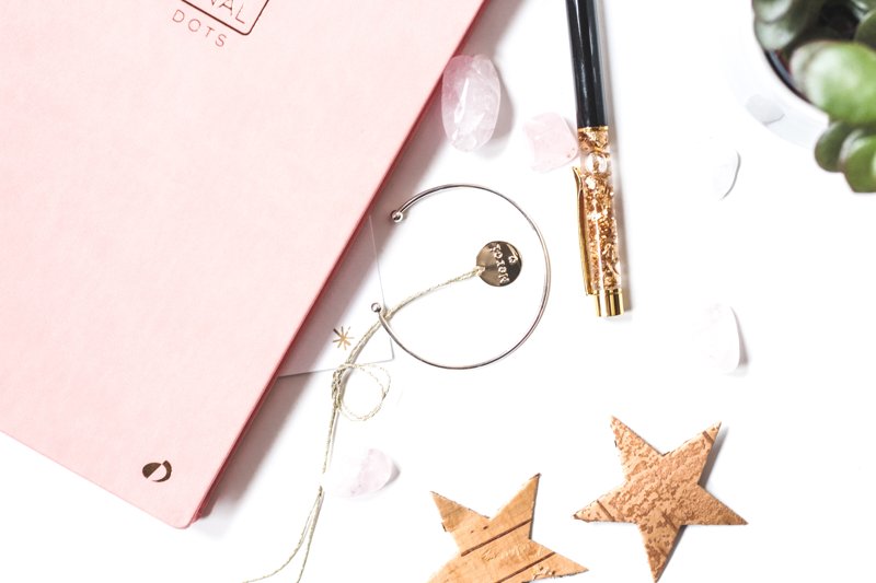Wordpress Tips Tricks & Hacks Header Image Of Stationary Mix Including Pink Notebook Glitter Pen And Stars
