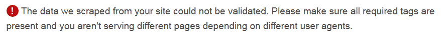 Error Message Shown When Rich Pins Validator Fails