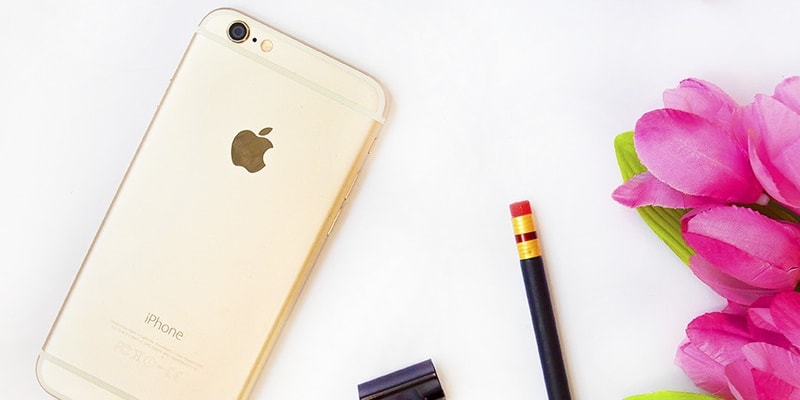 Blog Image Mistakes Header Of Gold Phone Pink Flowers Clips And A Pencil
