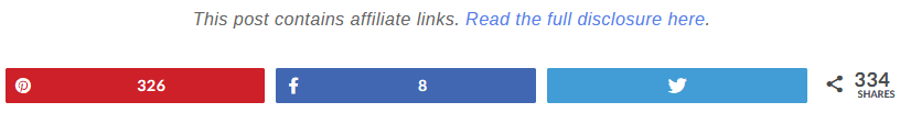 Example Of Affiliate Disclosures Above The Social Sharing Buttons When Using Ad Inserter WordPress Plugin