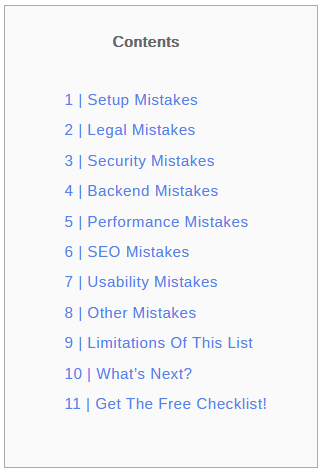The Final Result Of How To Add WordPress Table Of Content Using Html