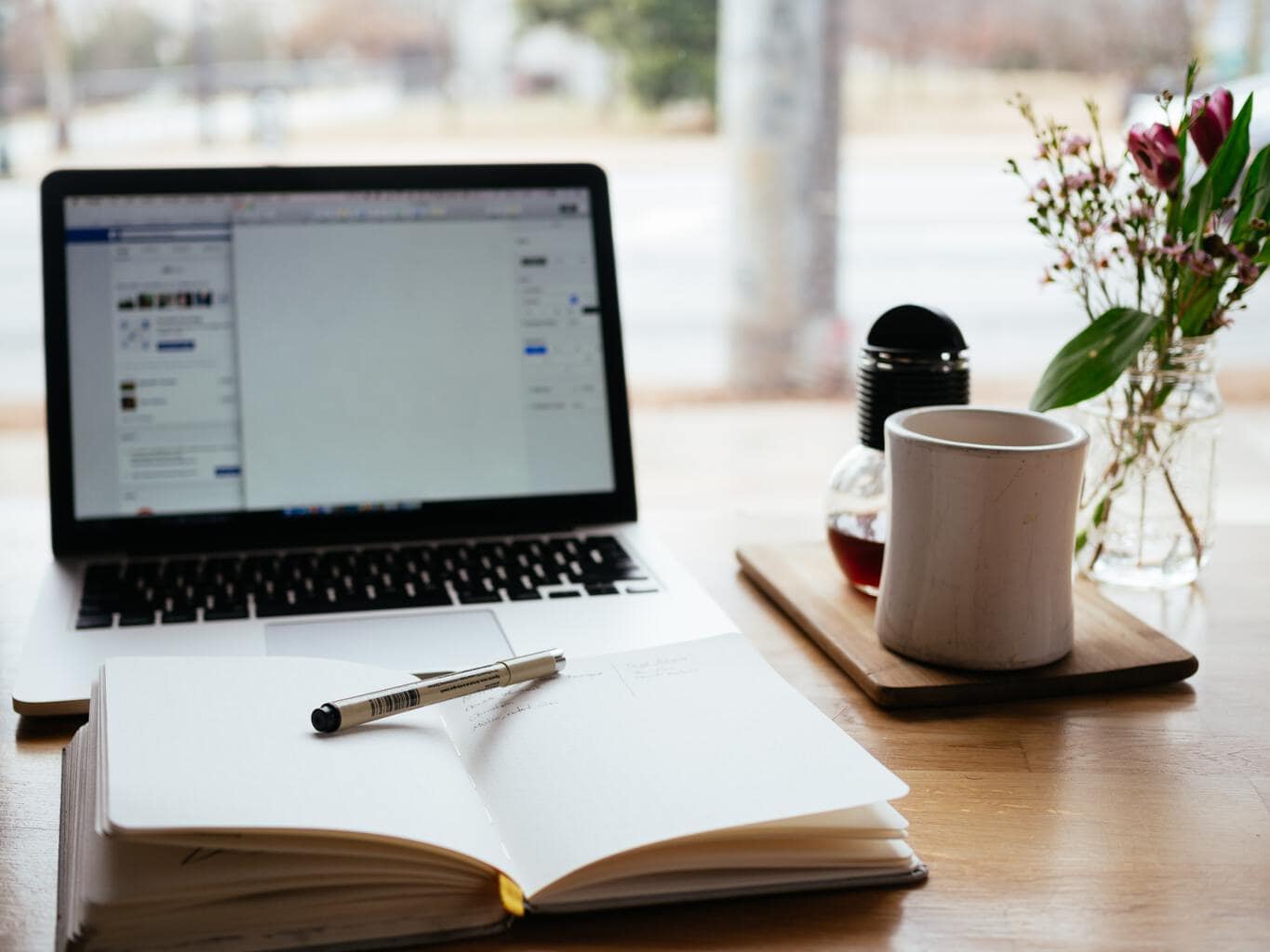 Missing Pinterest Image Options To Consider Header Image Of Desk With Laptop, Open Notebook & Pen