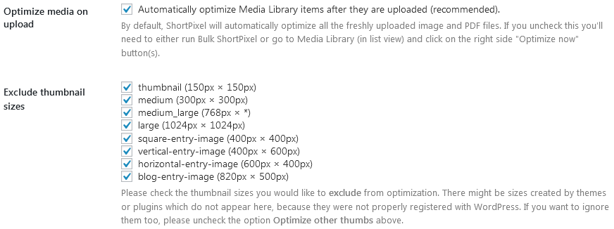 How To Use Shortpixel In WordPress Using The Advanced Settings For Excluding Thumbnails From Compression And Disabling Compression On Upload