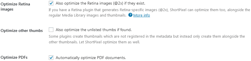 How To Use Shortpixel In WordPress Using The Advanced Settings To Set Optimization Of Retina Images Other Thumbs And Pdfs