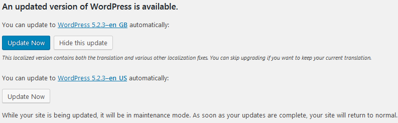 How To Update Your WordPress Website Version To The Latest Version Using The WordPress Updates Page