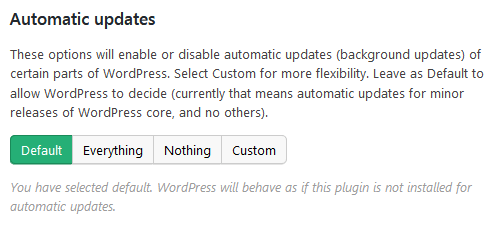 Easy Updates Manager Update WordPress Automatically Settings