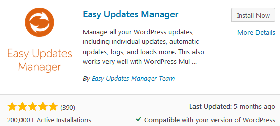 How To Update WordPress Automatically Using The Easy Updates Manager Plugin Install Screen