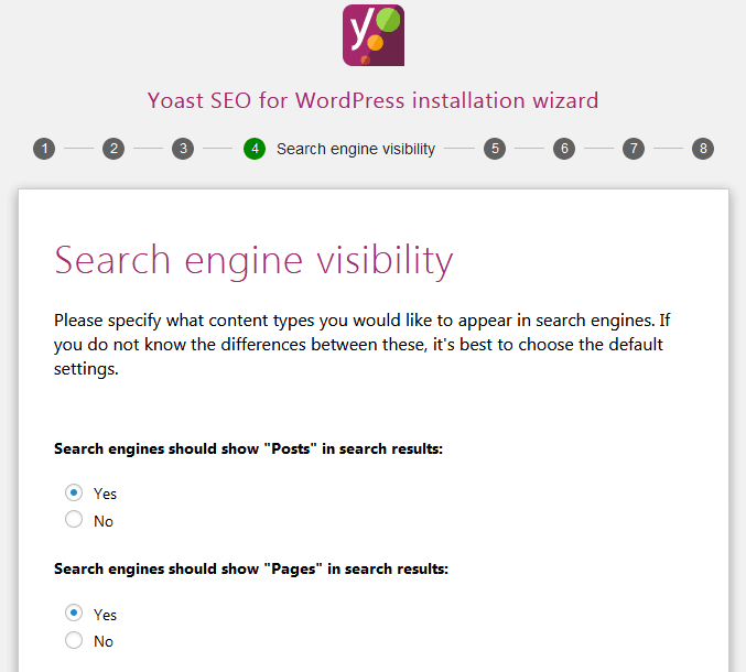 How To Use Yoast Seo Through The Wizard To Set The Setting For Search Engine Visibility
