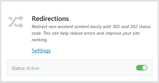 Redirections Rank Math Module Addon Feature