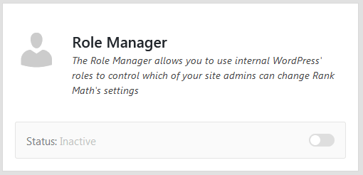 Role Manager Rank Math Module Addon Feature