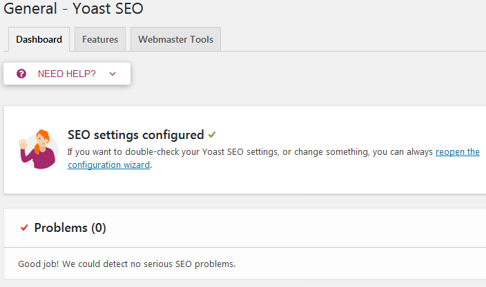 The General Yoast Seo Settings Screen
