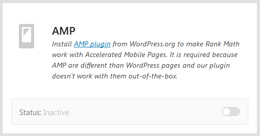 Wordpress Amp Plugin Rank Math Module Addon Feature