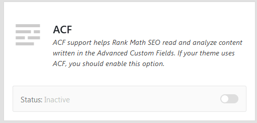 Wordpress Advanced Custom Fields Plugin Rank Math Module Addon Feature