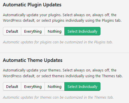 Wordpress Easy Updates Manager Plugin Settings To Automatically Update Plugins And Themes