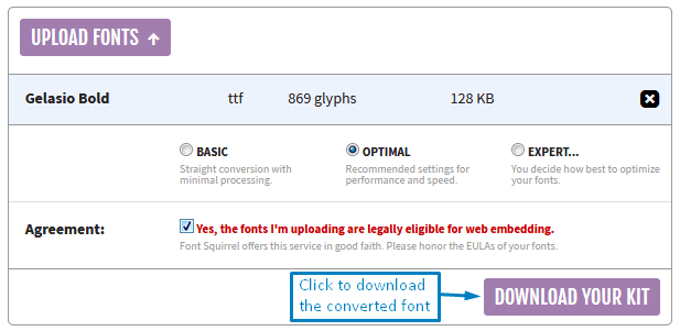 Font Squirrly Webfont Generator To Convert Custom Fonts For Website Compatiblity With Download Your Kit Ready