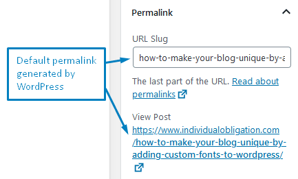 How To Change Permalinks In WordPress Gutenberg Editor Using The Url Slug Box