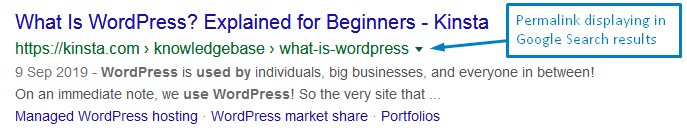 What Permalinks Look Like When Used In Googles Search Results