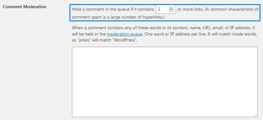 Hold A Comment In The Queue For Moderation If It Contains Links In WordPress