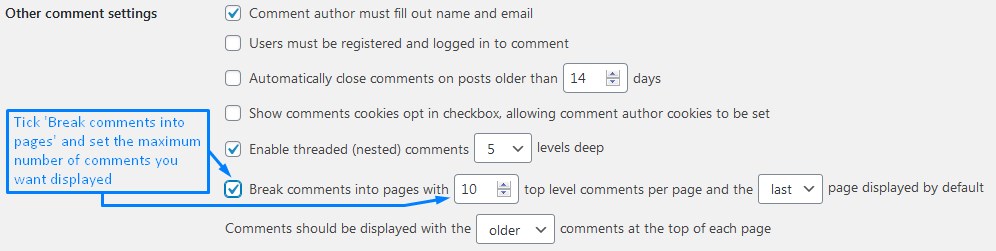 How To Enable Comments In WordPress And Split The Amount Of Comments Per Page For Speed