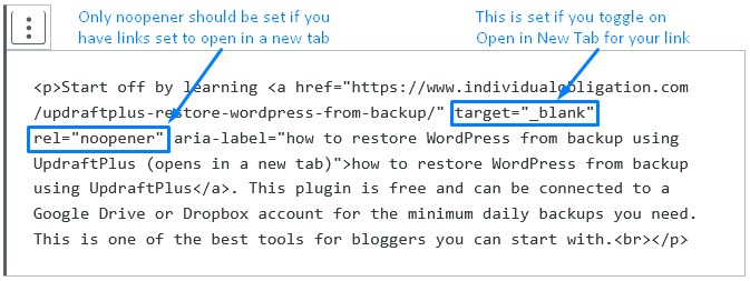 Internal WordPress Links In Gutenberg As Html Code