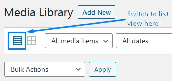 Wordpress Media Library Switch To List View 1