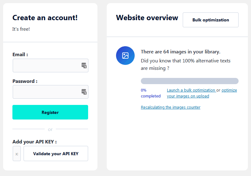 Where To Create An Account In The WordPress Imageseo Plugin