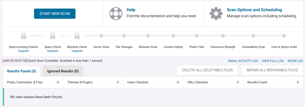 WordPress security tips how to use Wordfence to scan your blog