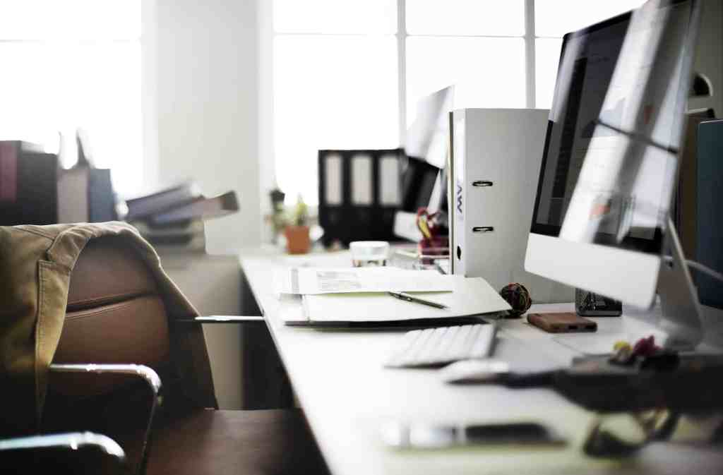 How To Add Pinterest Images To WordPress Header Image Of Work Office Desk With Chair Mac Pc And Office Supplies