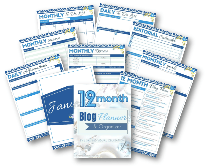Layflat Printables 12 Month Blog Planner For Clueless Beginner Bloggers Full Spread