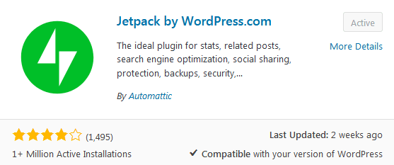 Jetpack plugin download that can be used to edit the WordPress header